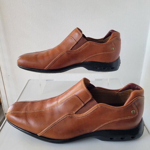 Men's Dress Casual Shoe Brown Cole Haan Bicycle Toe Loafer (Size: 11M) - Picture 1 of 16